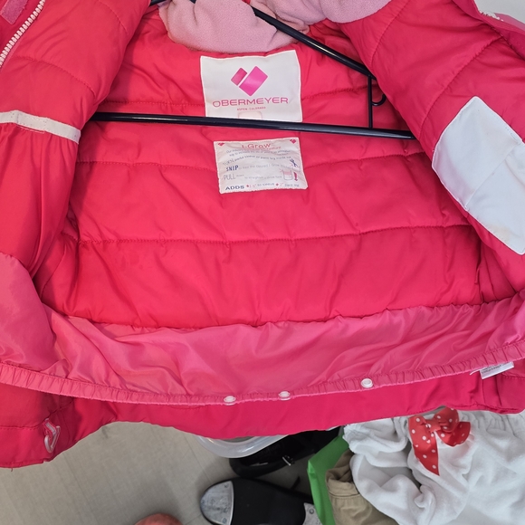 Obermeyer Pink and White Kids Jacket - Picture 2 of 2
